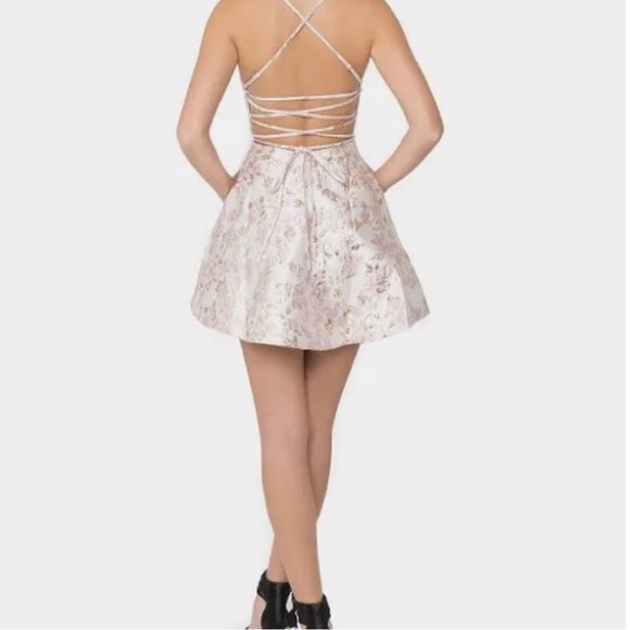 Rose Embossed Pink Dress - Picture 5 of 9